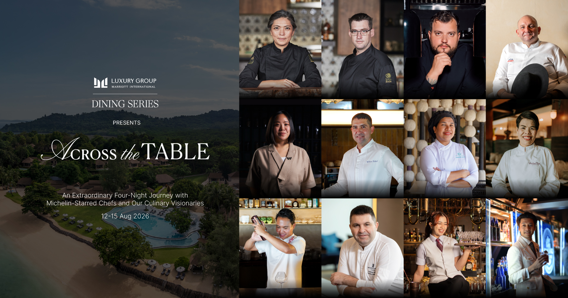 เดอะ นาคา ไอแลนด์ ภูเก็ต จัดงาน “Across the Table” หนึ่งใน Luxury Dining Series ระดับเอเชีย รวมเชฟมิชลินสตาร์และผู้เชี่ยวชาญด้านเครื่องดื่ม ถ่ายทอดประสบการณ์อาหารเหนือระดับตลอด 4 ค่ำคืน